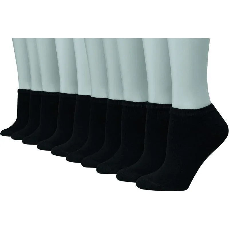 10 Pack No Show Moisture Wicking Socks -  All Day Comfort
