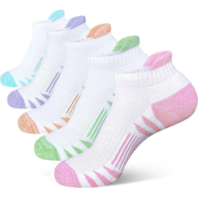 5 Pairs Cushioned Athletic Socks - Performance and Comfort