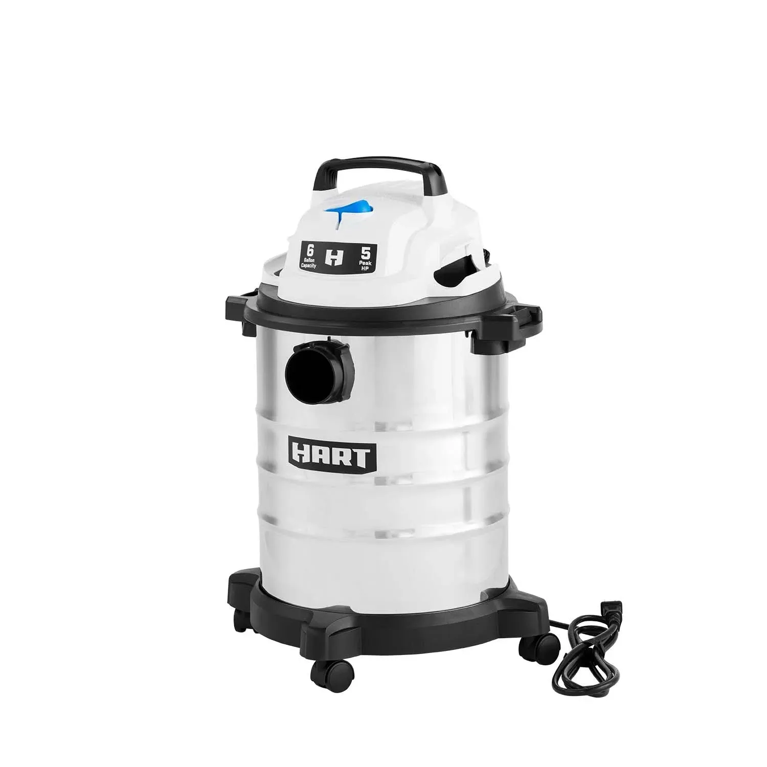 6-Gallon 5 Peak HP Stainless Steel Wet/Dry Vacuum with Complimentary Car Cleaning Kit (Silver color)