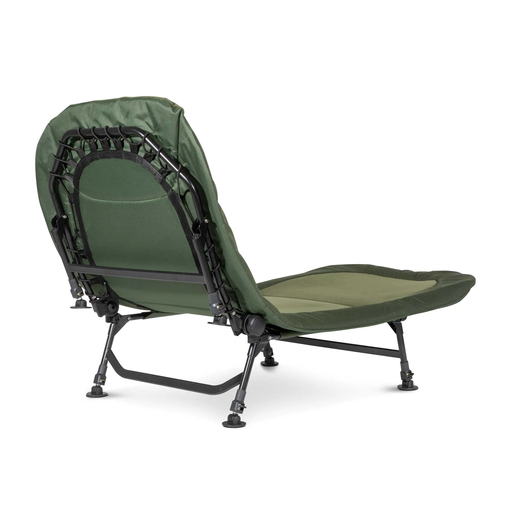 Adjustable Fishing Bedchair Fleece Mattress, Built-In Pillow, 6 Adjustable Feet - DL77