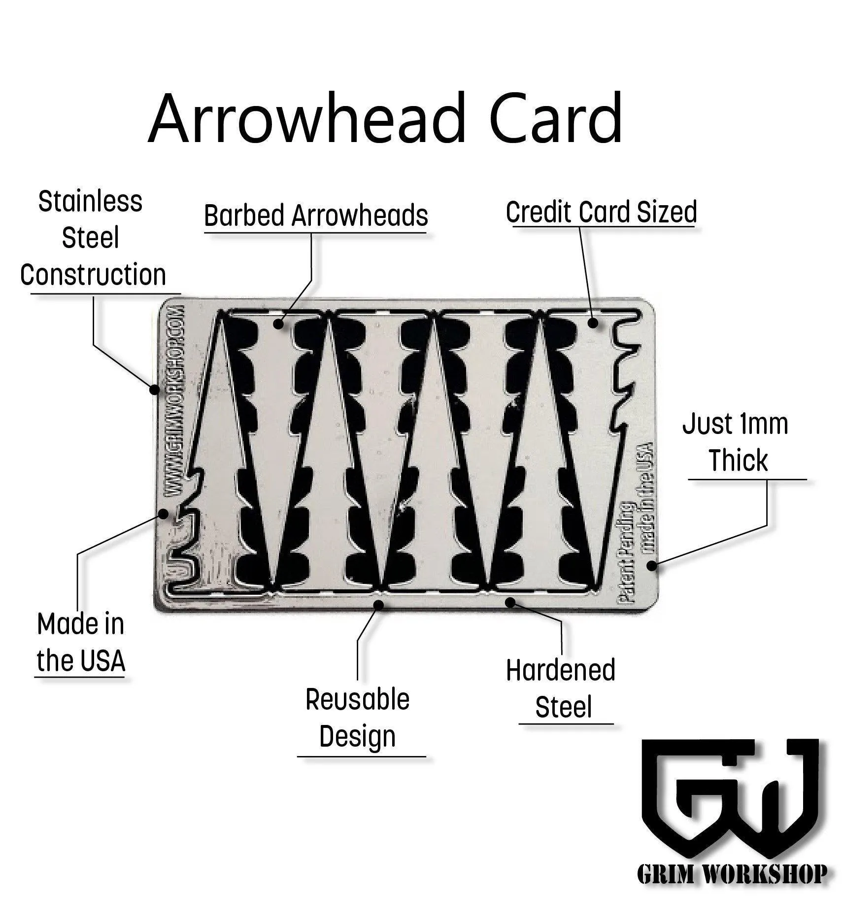 Arrow Survival Card : Credit Card Size Survival Arrowheads