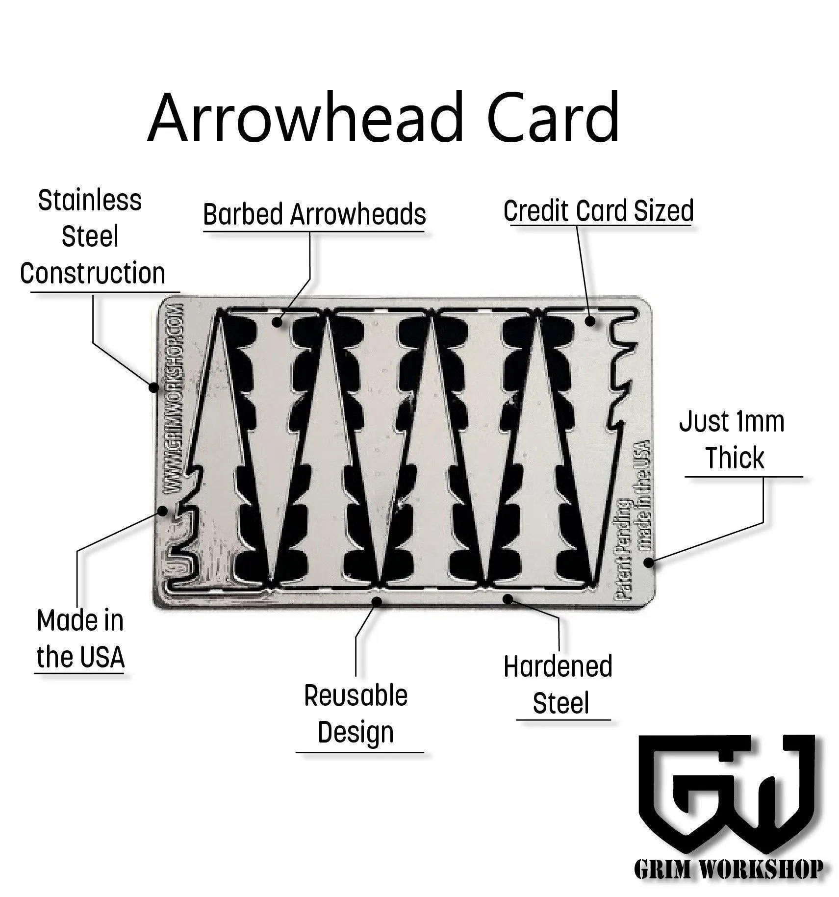 Arrow Survival Card : Credit Card Size Survival Arrowheads