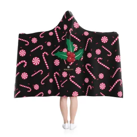 Christmas Hooded Blankets, Black Party Sugar Cane 50"x40", 80"x56" Large Size Blanket