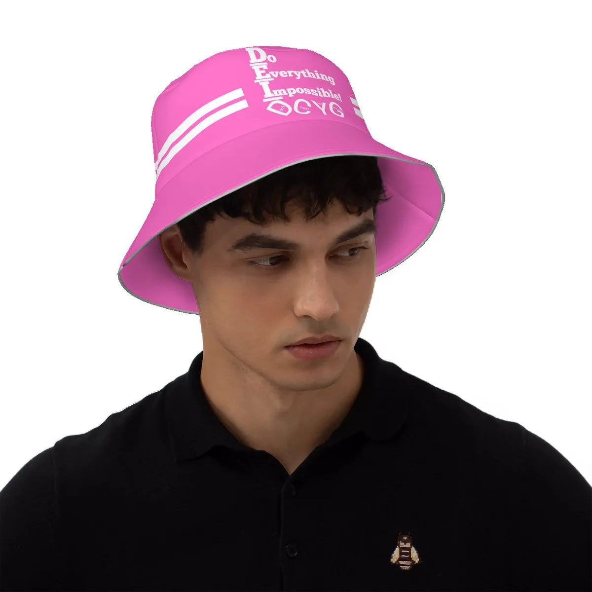 DCYG DEI 24 White & Pink  Bucket Hat