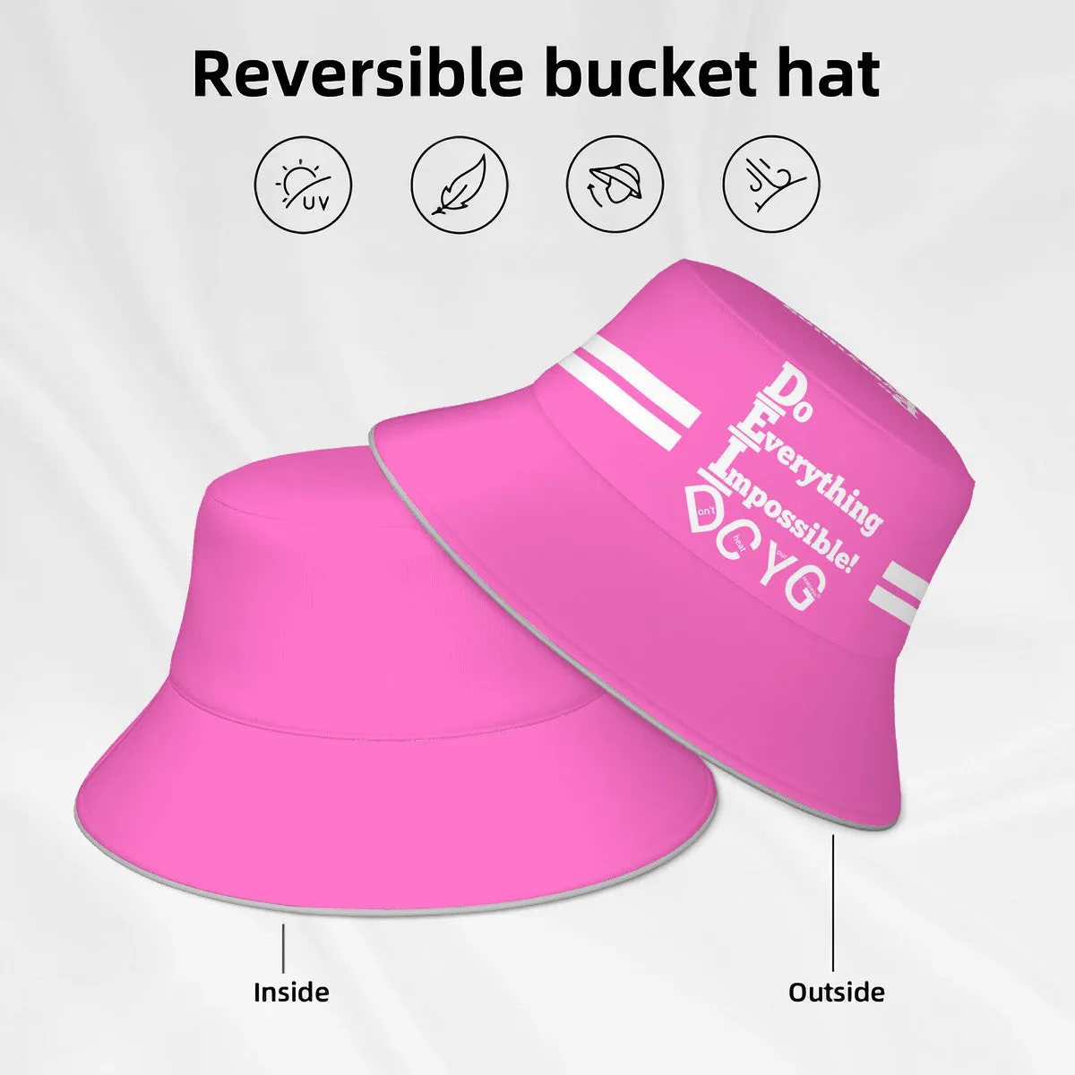 DCYG DEI 24 White & Pink  Bucket Hat