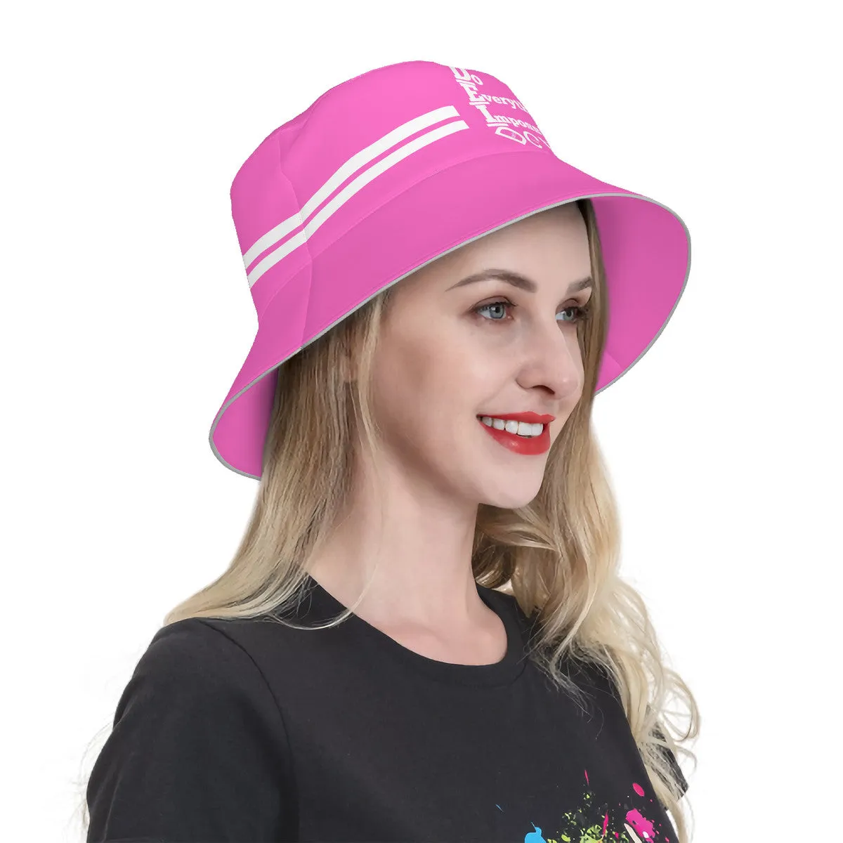 DCYG DEI 24 White & Pink  Bucket Hat