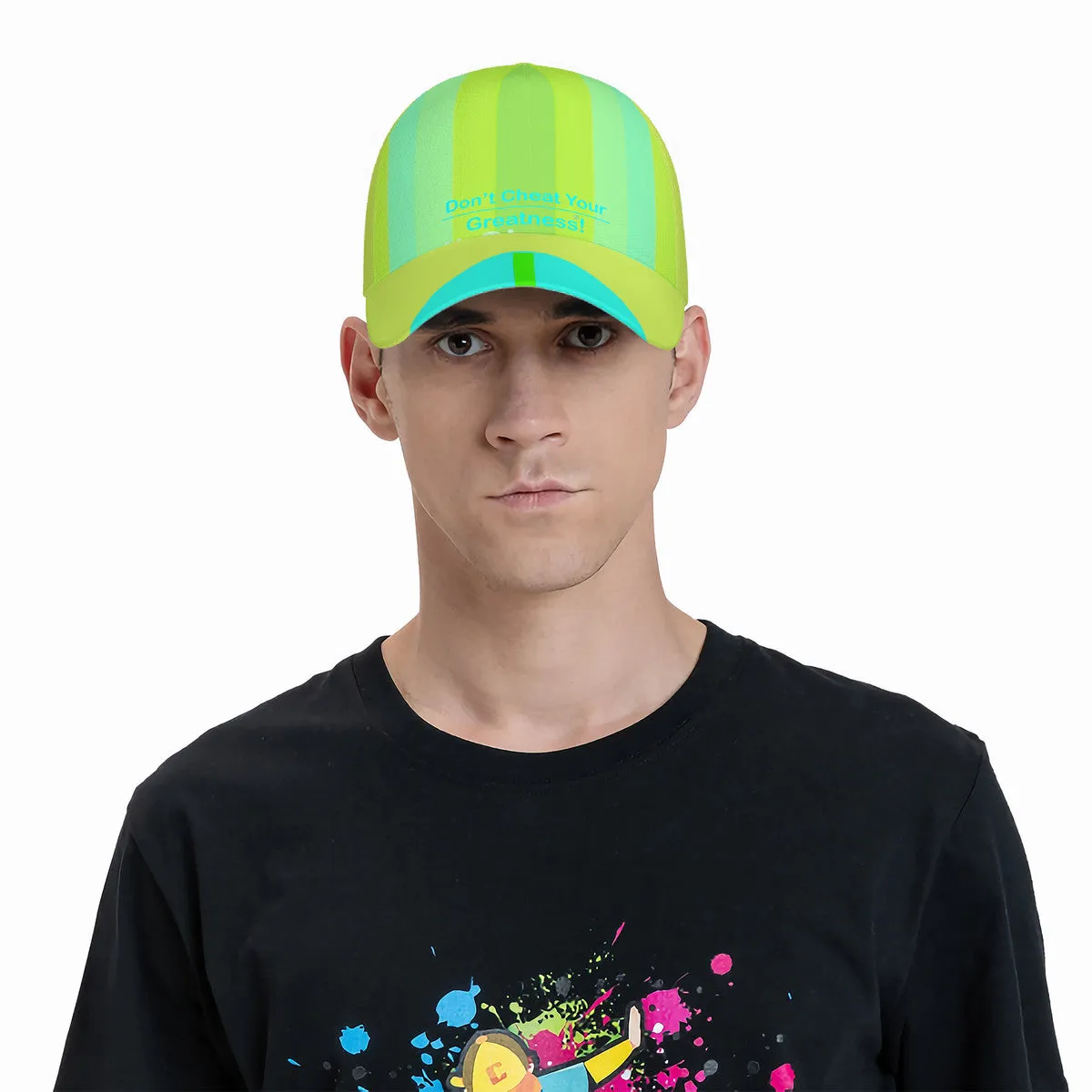 DCYG Light Green & Teal S24 Curved Brim Baseball Cap (AOP)