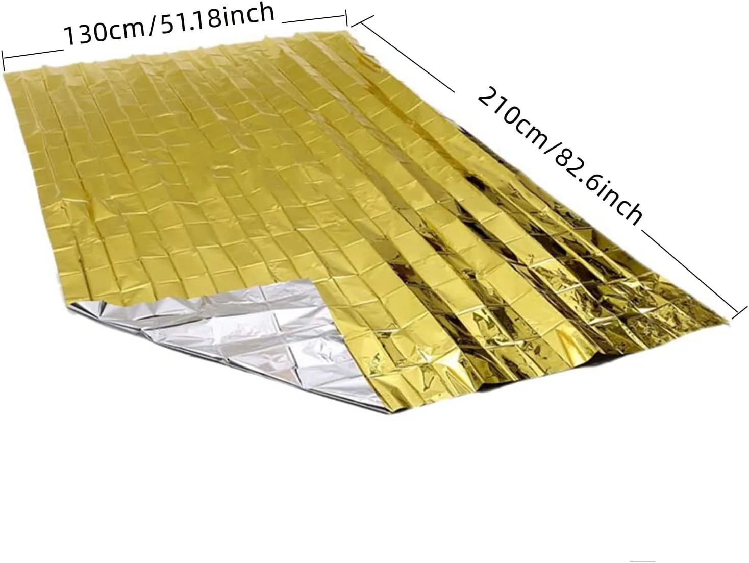Emergency Mylar Thermal Blankets - Silver Gold Foil Space Blanket Survival Kit for Outdoors, Camping, Hiking, First Aid (Gold, 12pcs)