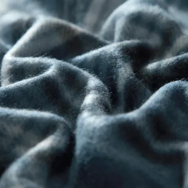 Fleece Plush Throw Blanket, 50" x 60", Navy Plaid