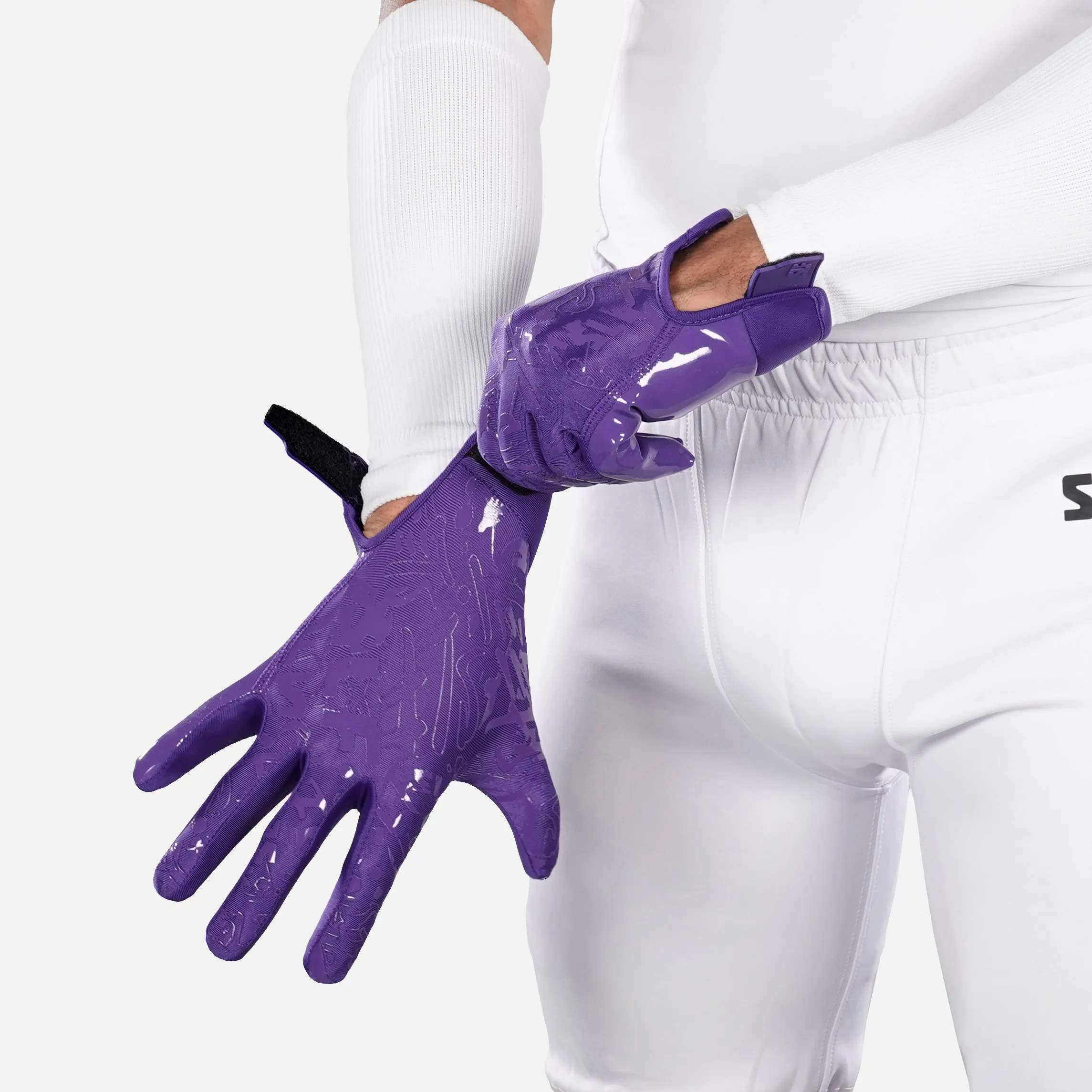 Hue Purple Sticky Football Receiver Gloves