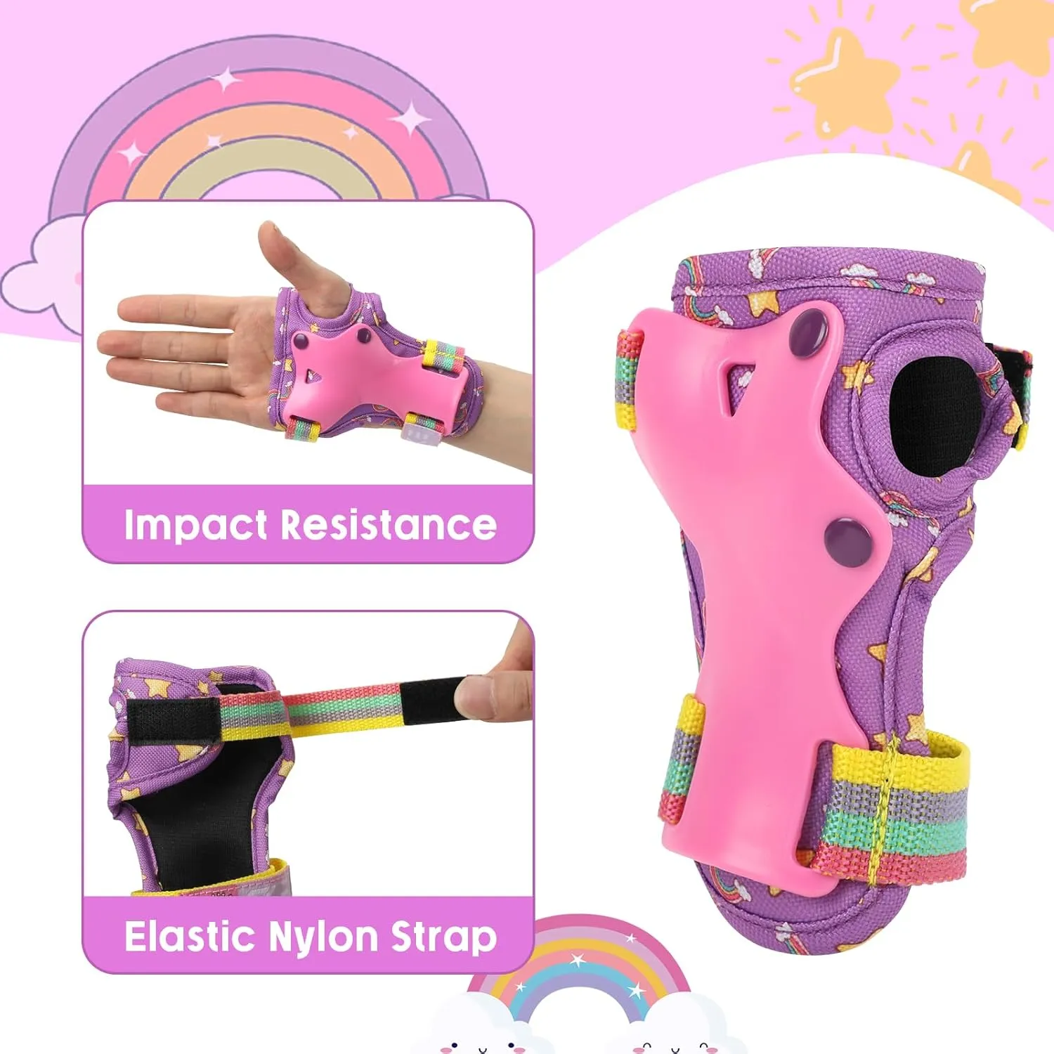 Kids Knee Pads for Girls Boys Toddler 3-8 Years Old Knee and Elbow Pads with Wrist Guards Youth Protective Gear Set for Skateboard Cycling Roller Bike Inline Scooter Skating
