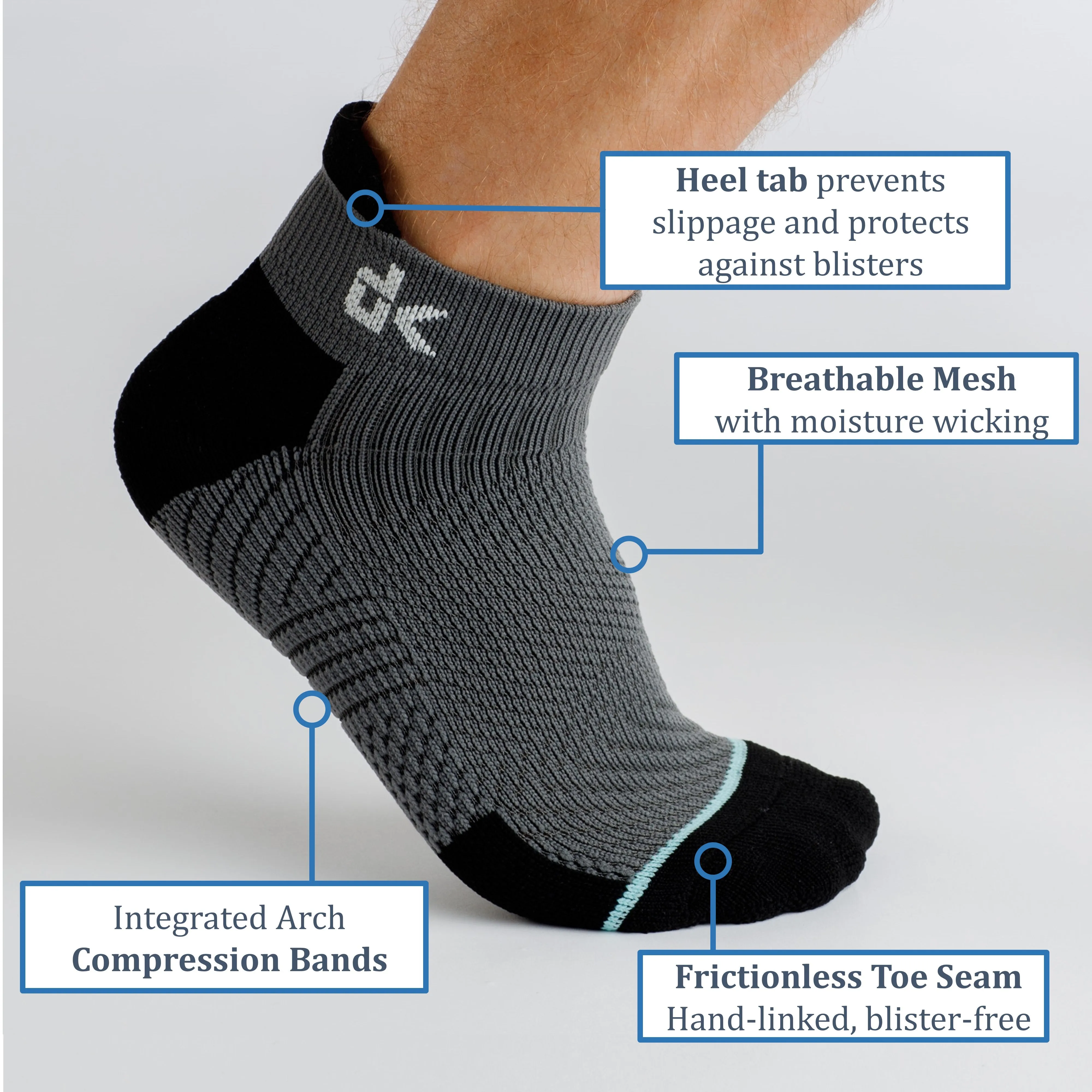 Mens Socks Running Socks Quarter high moisture wicking Sprots Workout