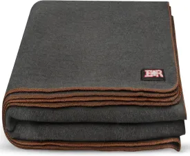 Military Wool Blanket 80% Wool - Warm, Washable, Perfect for Outdoors, Camping, Picnics, Travel, Car & Bushcraft Emergency Blanket, 96" x 66", 5 lbs. - Grey  Twin Size