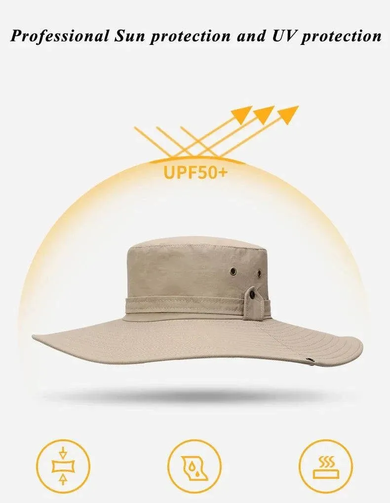 New Sun Protection Fishing Hat Summer Breathable Mesh Camping Hiking Caps Anti-UV Sun Hat Mountaineering Caps Men's Panama Hat