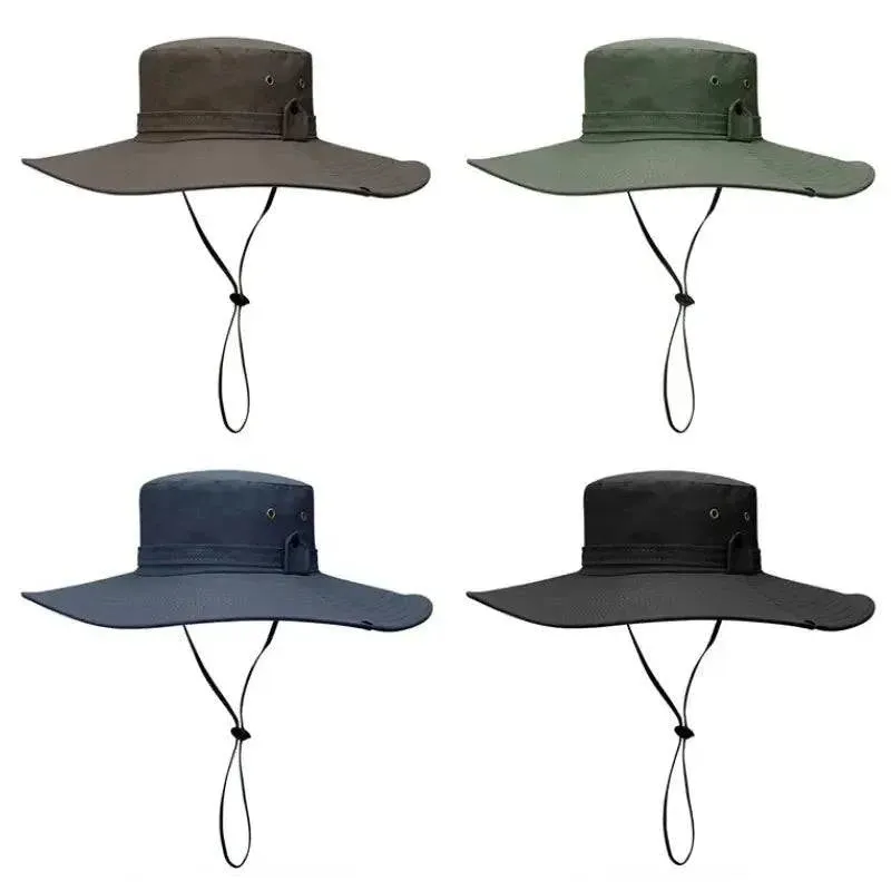 New Sun Protection Fishing Hat Summer Breathable Mesh Camping Hiking Caps Anti-UV Sun Hat Mountaineering Caps Men's Panama Hat