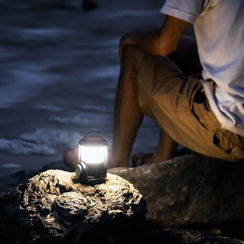 Rechargeable LED Camping Lantern, 2000mAh with Magnet Base, Flashlight for Hiking and Emergency Light