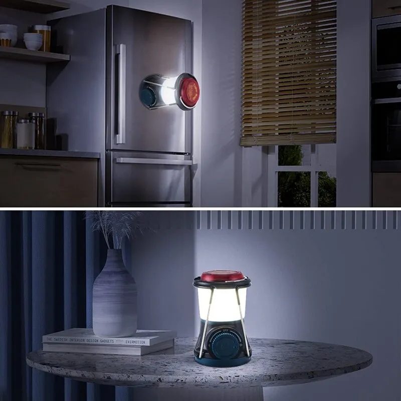 Rechargeable LED Camping Lantern, 2000mAh with Magnet Base, Flashlight for Hiking and Emergency Light