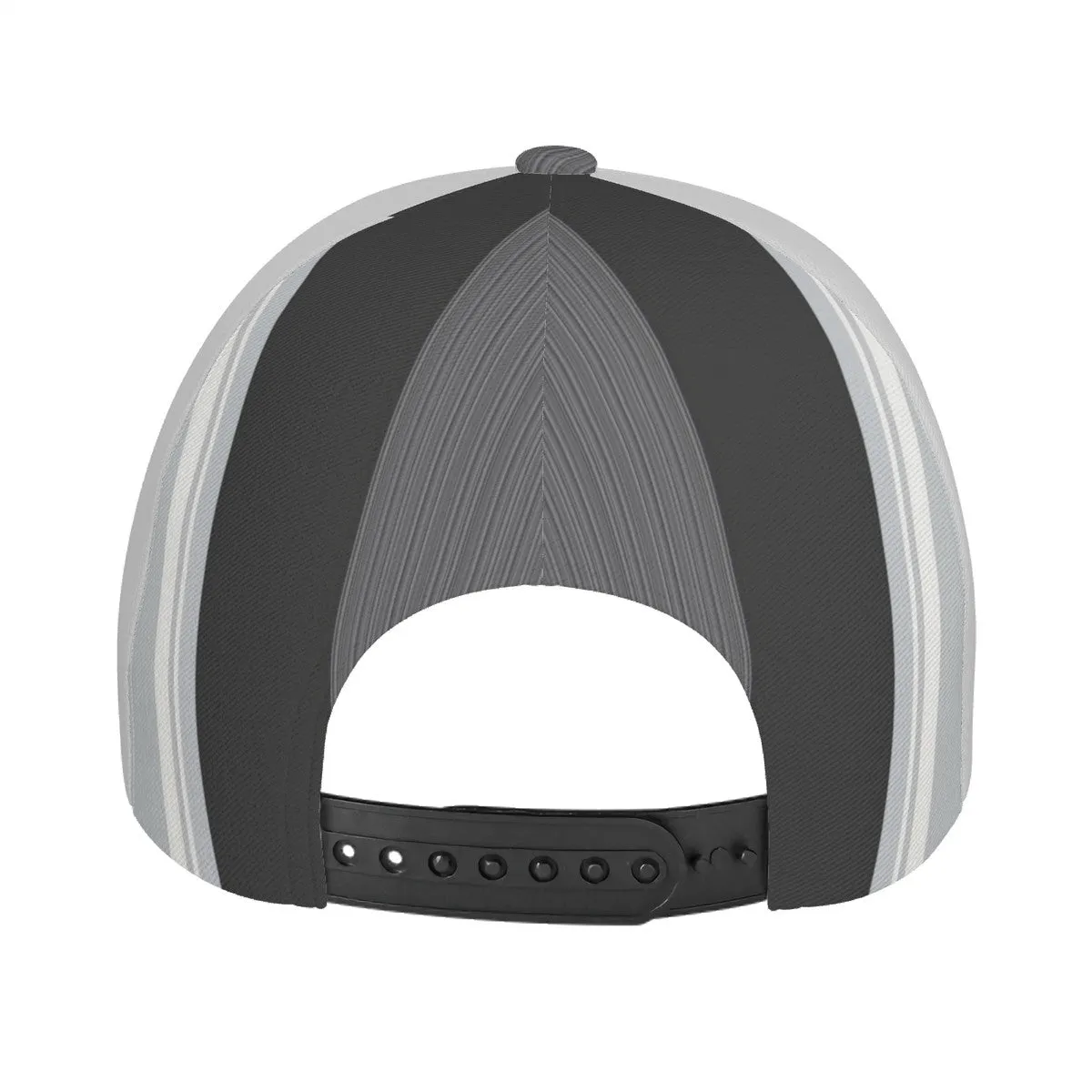 Royalty 24 White Logo, Stripes  & Grey Curved Brim Baseball Cap (AOP)