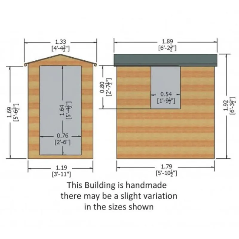 Shire Lewis 4' 4" x 6' 2" Apex Shed - Premium Pressure Treated Shiplap