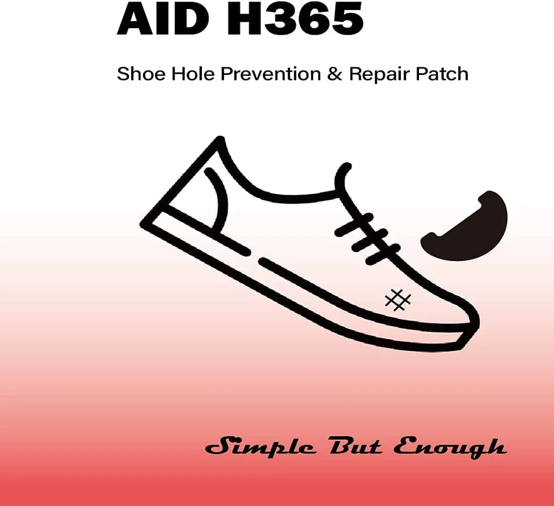 Shoe Hole Toebox Toeburst Blowout Prevention Repair Self Adhesive Patch Insert Crease Protectors Decreaser 2 Pairs (Black)