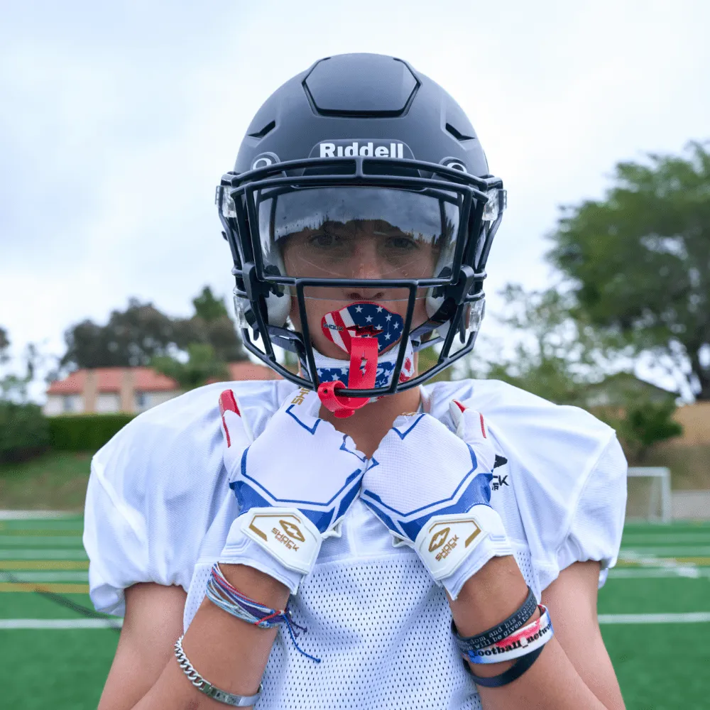 Stars and Stripes/Gold Showtime Receiver Gloves
