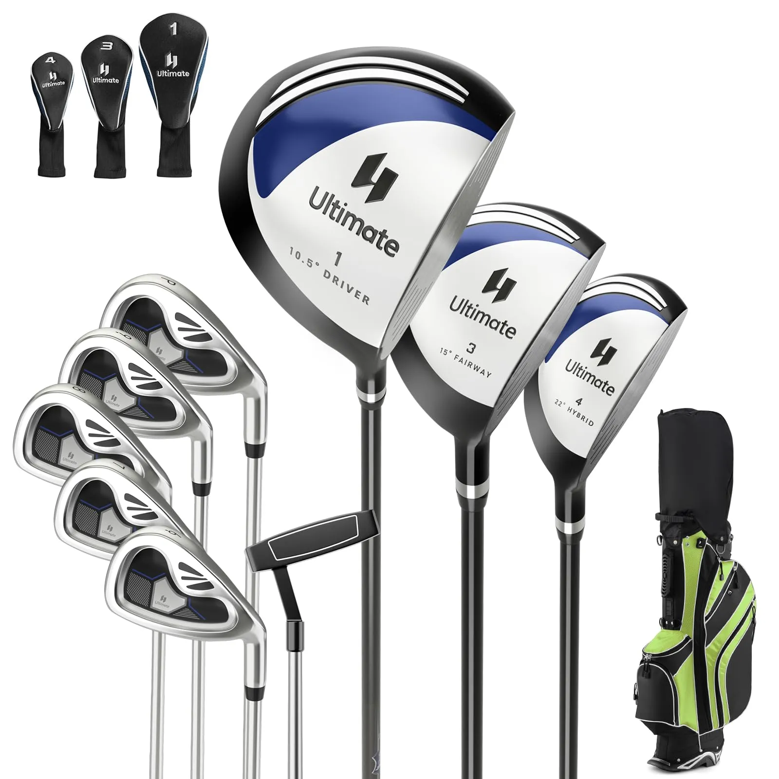 Tangkula 10 Pieces Men's Complete Golf Clubs Package Set Right Hand