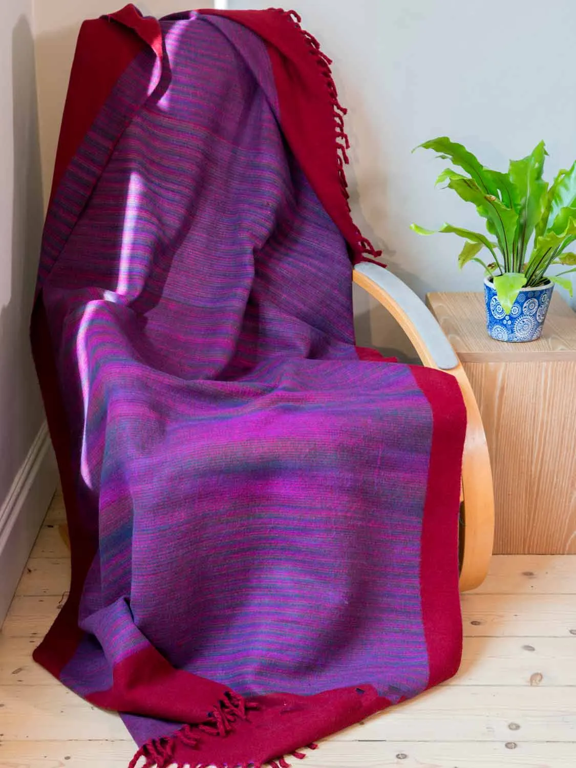 Thick Burgundy Red Reversible Blanket
