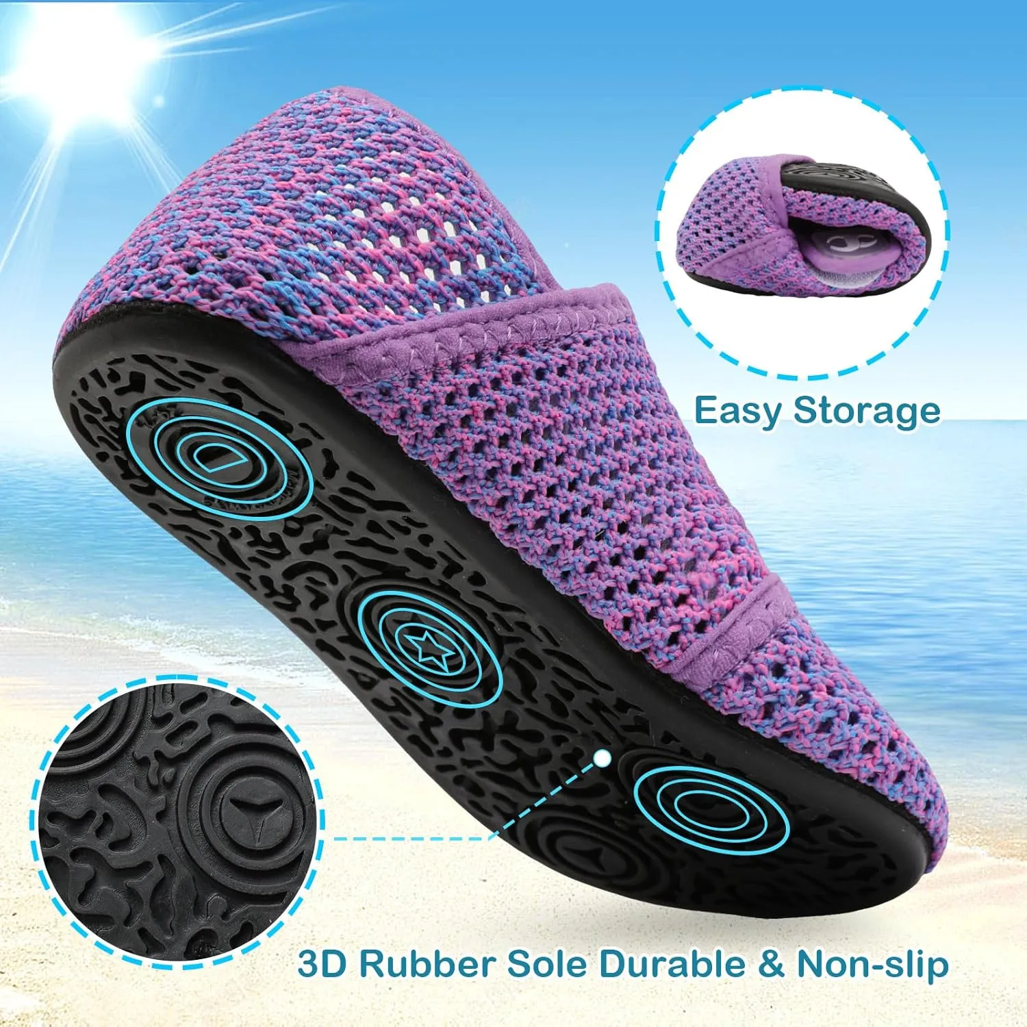 Toddler Water Shoes Baby Boy Girl Beach Swim Shoes Quick Dry Barefoot Socks Shoes Summer Slide Sandals