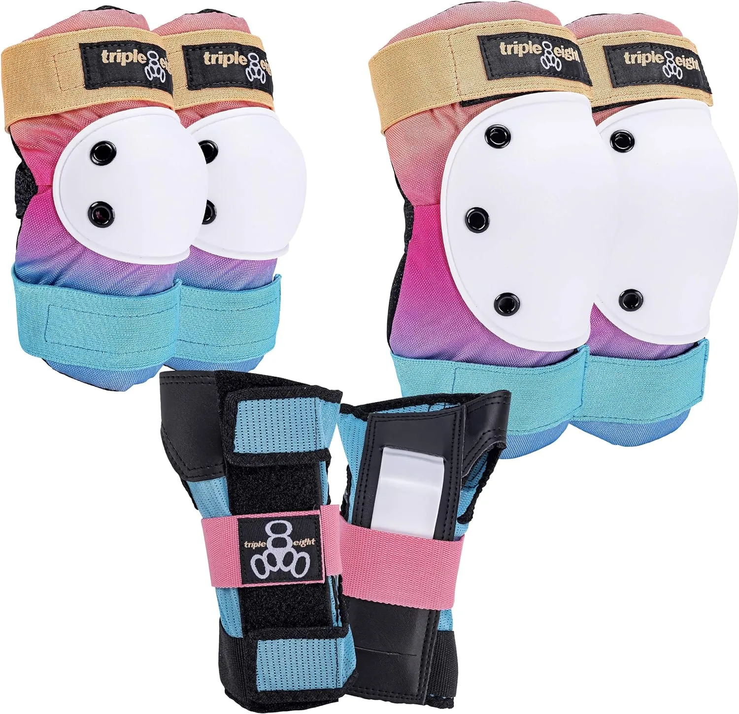Triple Eight Saver Series 3-Pack Pad Set Ideal for Skateboarding, In-line Skating, Roller Skating, and Biking