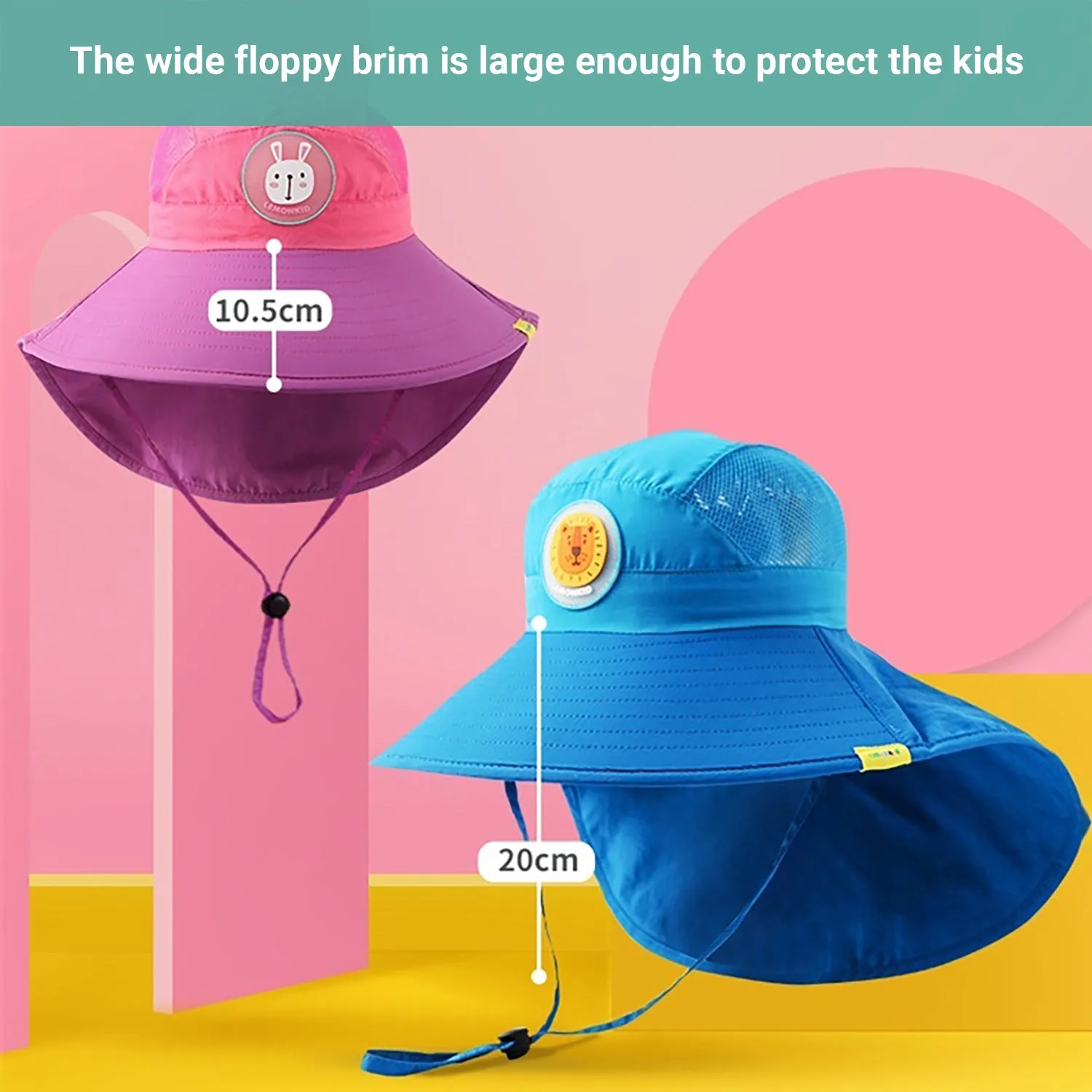 Truboo Kids Sun Hat Children Bucket Boys Girls Cap Summer Breach UV Protective