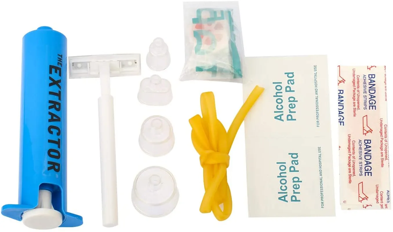 WAEKIYTL Snake Bite Kit, Bee Sting Kit, Emergency First Aid Supplies, Venom Extractor Suction Pump, Bite and Sting First Aid for Hiking, Backpacking and Camping. Includes Bonus CPR Face Shield